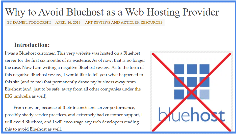 Leave Bluehost Hosting