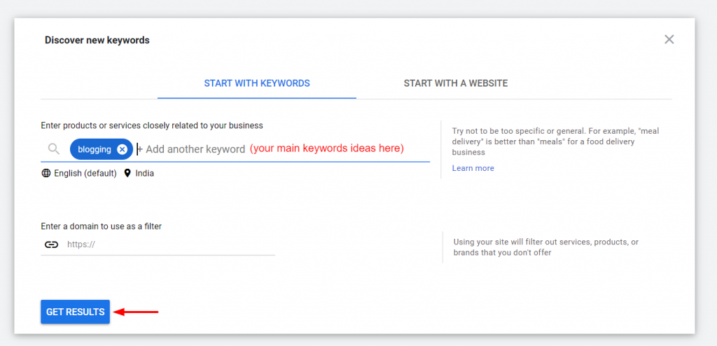 google keyword planner 